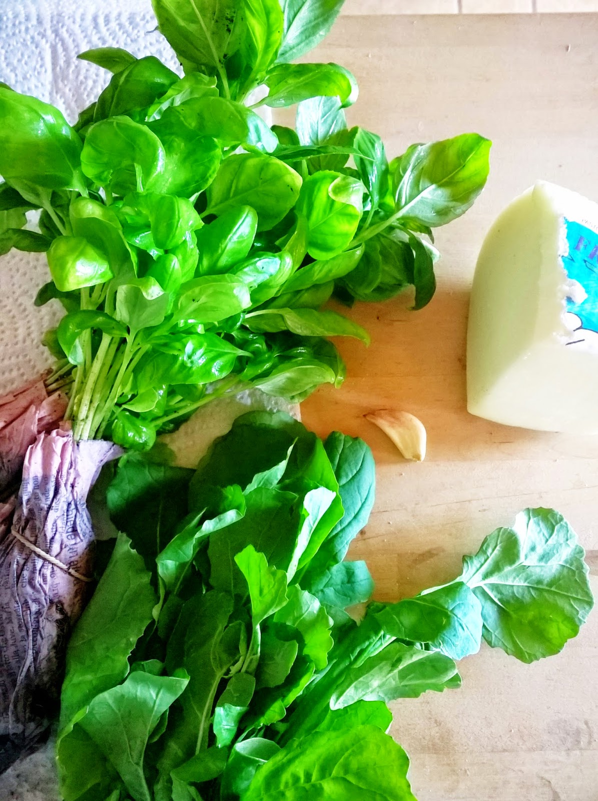 Tagliatelle integrali al pesto di rucola