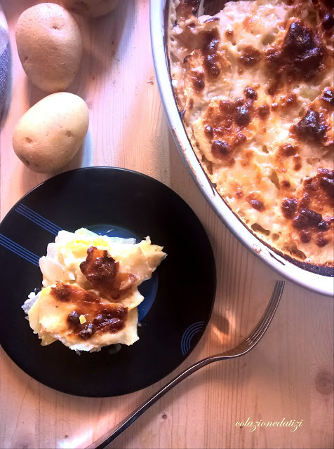 Gratin di sedano rapa porri e patate 