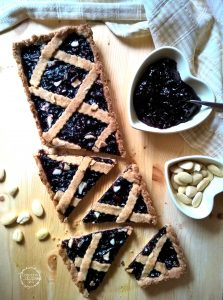 crostata con frolla vegana al riso e mandorle