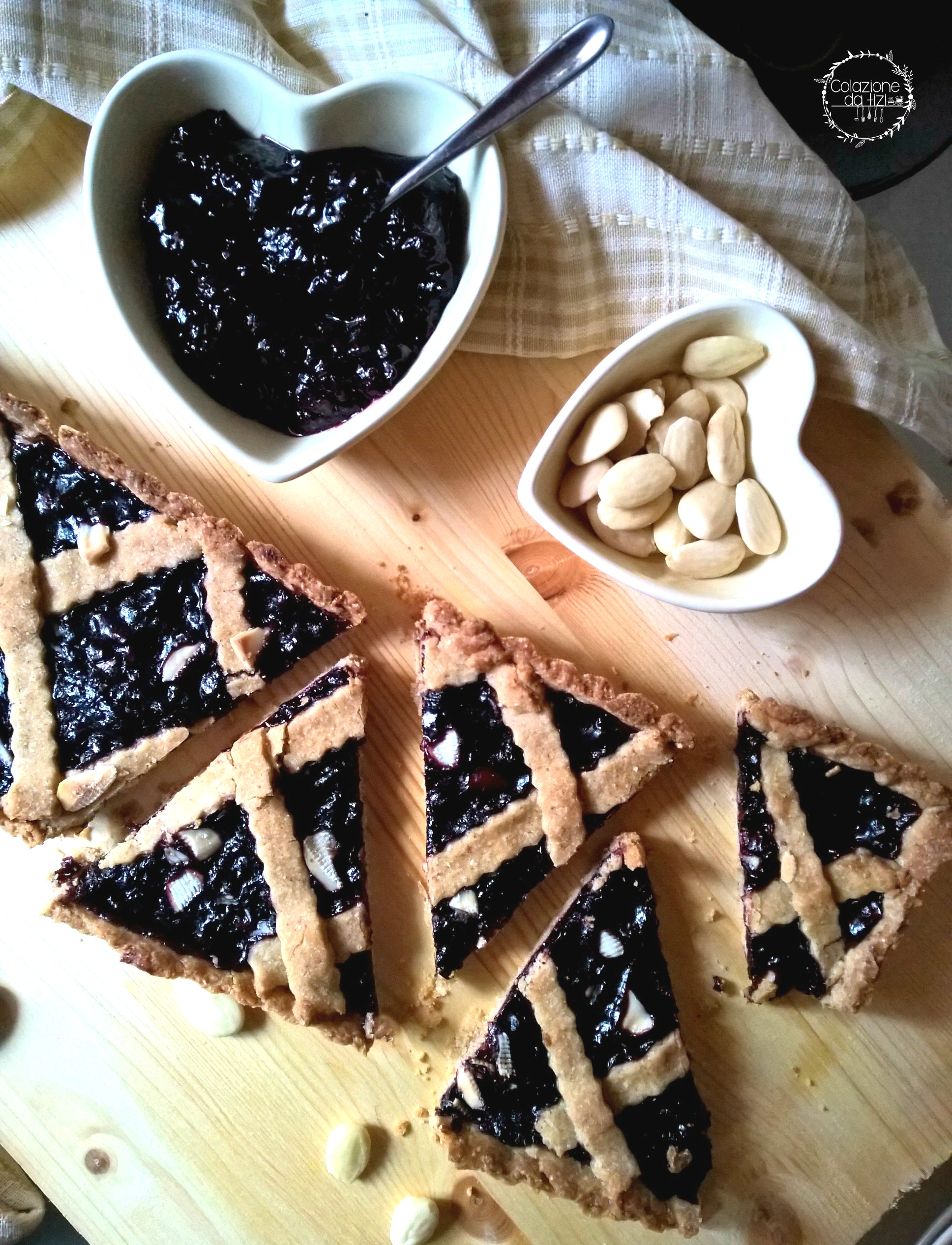 crostata con frolla vegana al riso e mandorle