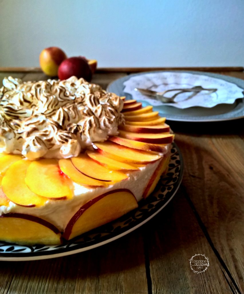 cheese cake meringata pesca e arancia