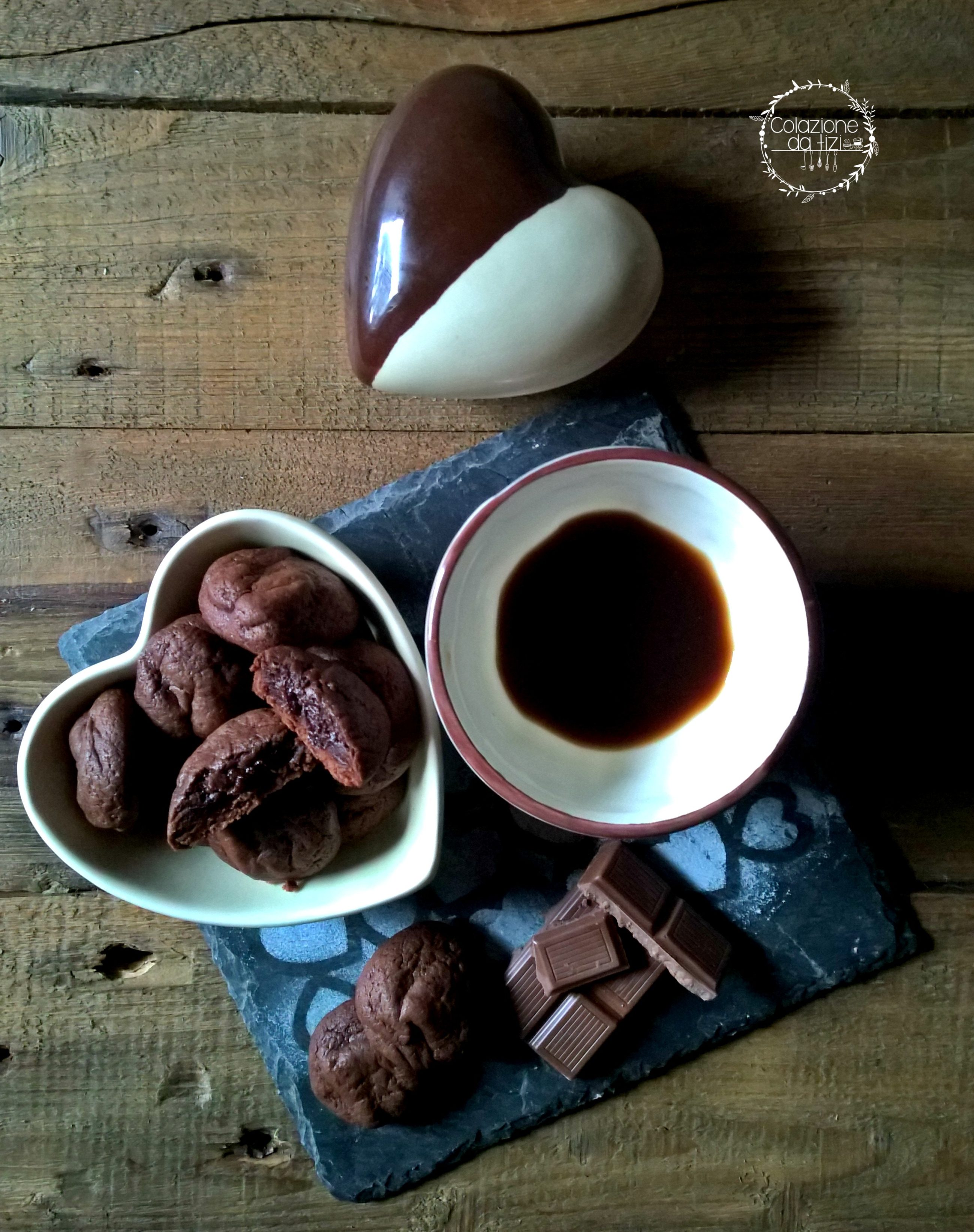 biscotti cuore cioccolato fondente