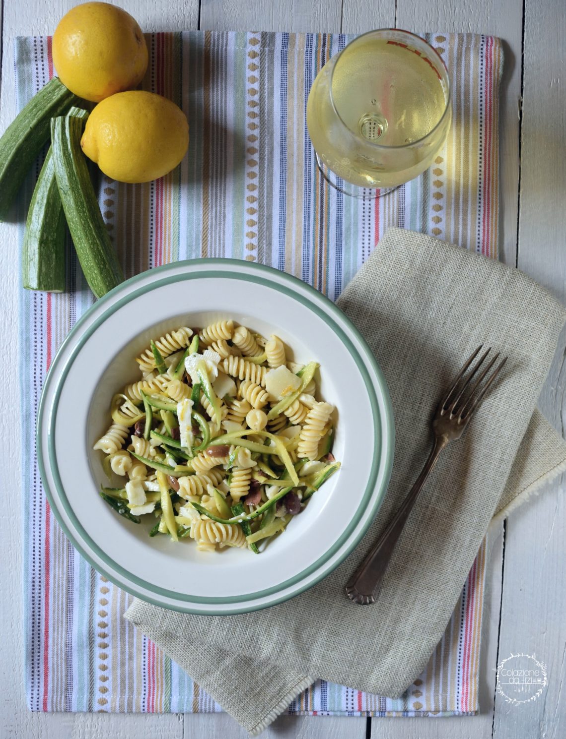 insalata di pasta limone e zucchine